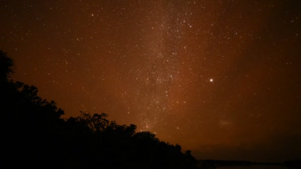 Sterren gevulde nachtelijke hemel — Stockvideo