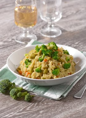 brokoli ve bakla risotto