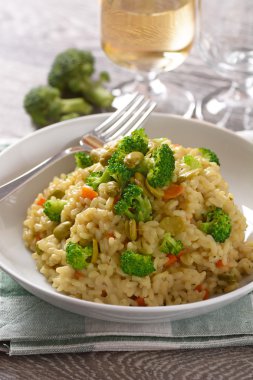 brokoli ve bakla risotto