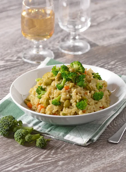 brokoli ve bakla risotto