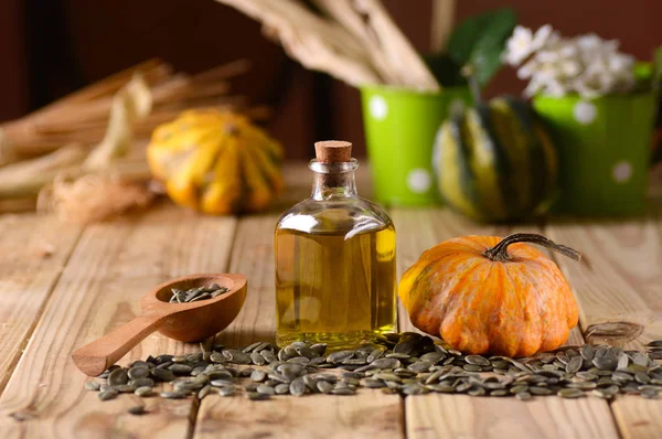 Aceite de semilla de calabaza — Foto de Stock