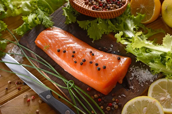 Sliced smoked salmon — Stock Photo, Image