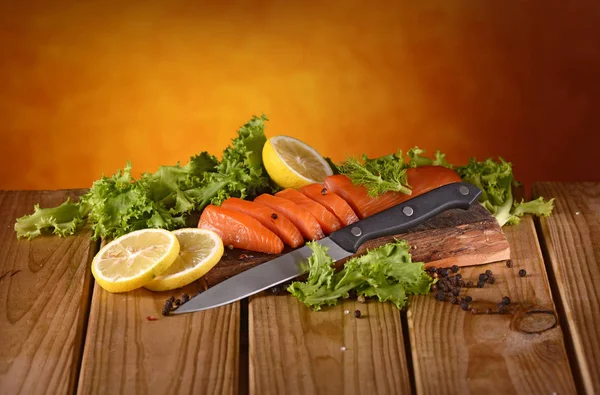 Sliced smoked salmon — Stock Photo, Image
