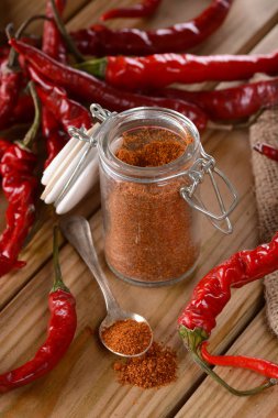 kavanozun içinde toz biber