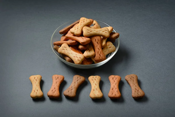 Dog biscuits in the shape of bones — Stock Photo, Image