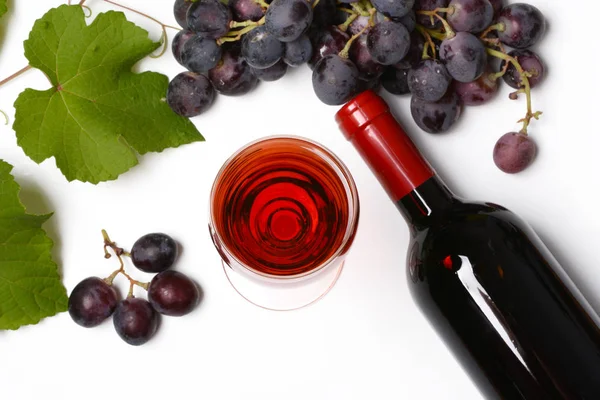 Glass of red wine - white background — Stock Photo, Image