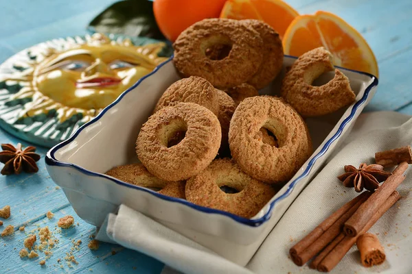 Orange cookies - traditional Sicilian recipe — Stock Photo, Image