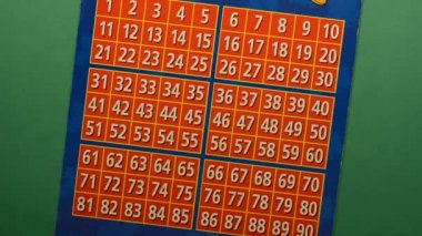 Bingo oyunu - koymak numaraları - yeşil tablo - portre