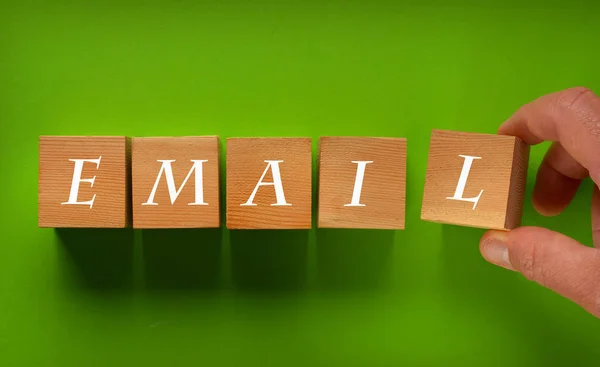 the word email written on wooden cubes