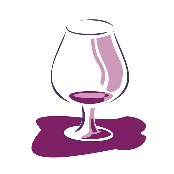 Illustration av glas vin bakgrund med fläckar. — Stock vektor