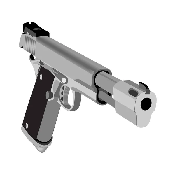 Realistyczne rękę pistolet na białym tle. — Wektor stockowy