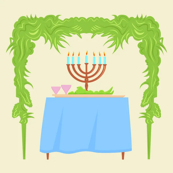 Modèle vectoriel de conception de carte de vœux du festival Sukkot . — Image vectorielle