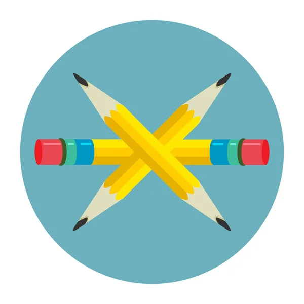 Bleistift Symbol flache Vektor Illustration Logo. — Stockvektor