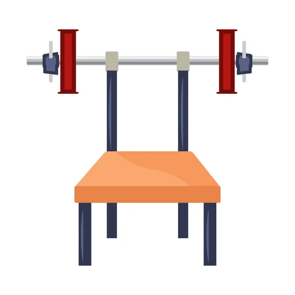 Cartoon bench press with weights — Stock Vector