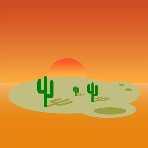 Cartoon desert landscape banner design. — Stock Vector