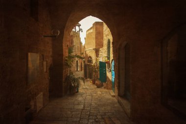 Eski Jaffa İsrail'in dar sokak