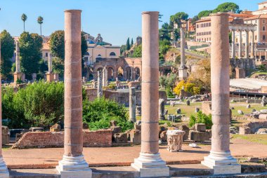 Roma forumunun Roma, İtalya 'daki antik kalıntıları.
