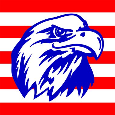 Amerikan kartalı ve çizgili arka planı