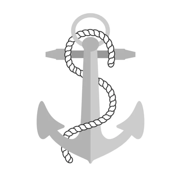 Vector Illustration Nautical Anchor Symbol Sailors Sail Cruise Sea Travel — Stock Vector