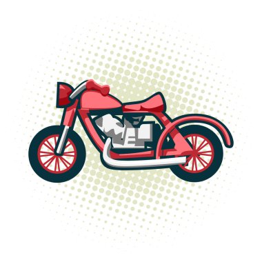 Klasik retro motosiklet. Bu eski bir yarış Bisikletleri büyük örnektir. Düzenlenebilir vektör Eps v.10