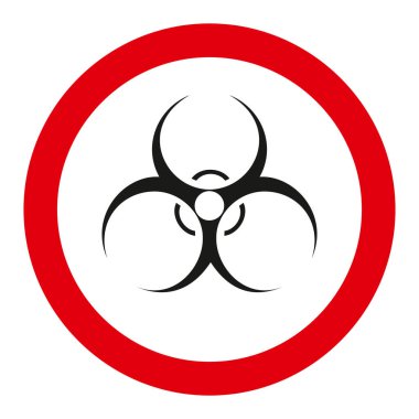 Biyolojik tehlike vektör yuvarlak işareti, izole vektör illüstrasyonu