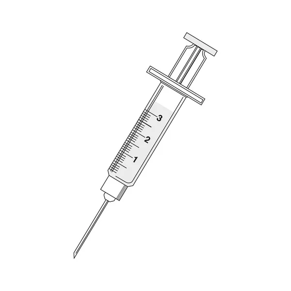 Realistic Vector Medical Syringe Isolated White Background — Stock Vector