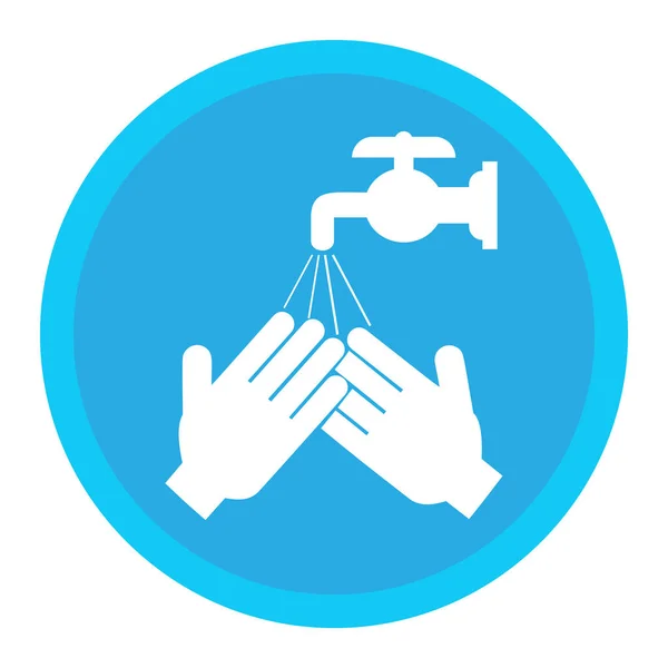 Mains Sous Eau Qui Tombe Robinet Homme Lave Les Mains — Image vectorielle