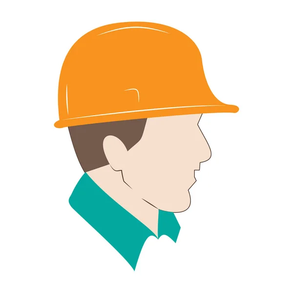 Builder Color Icon Construction Worker Isolated Vector Illustration — Stock Vector