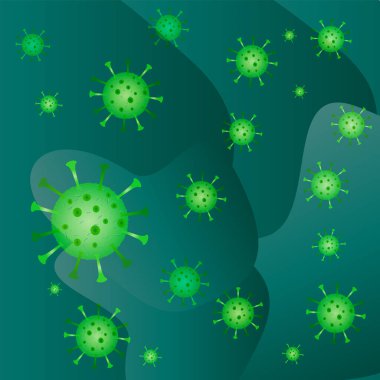 Coronavirus hastalığı COVID-19 enfeksiyonu tıbbi olarak izole edildi. Çin patojen solunum yolu gribi covid virüs hücreleri. Coronavirus hastalığının resmi adı COVID-19, vektör illüstrasyonu