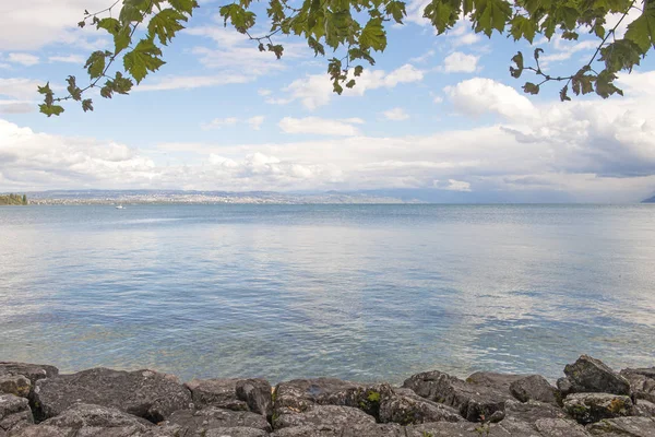 Ženevské jezero v Ženevě (Švýcarsko) — Stock fotografie