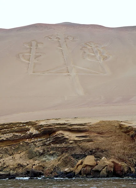 砂漠の砂の上パラカス, ペルー, 神秘的なカレンダー — ストック写真