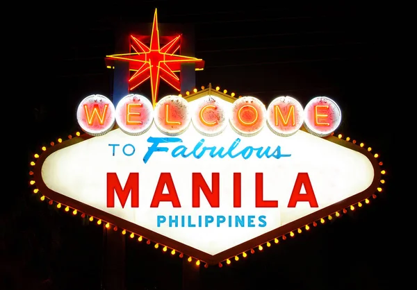 Bienvenido Fabuloso Signo Manila — Foto de Stock