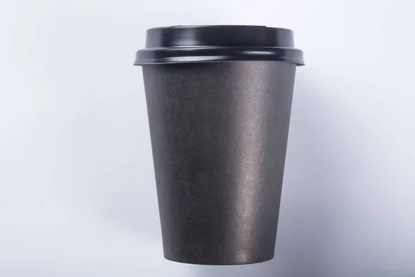 Plastique verre noir pour café — Photo