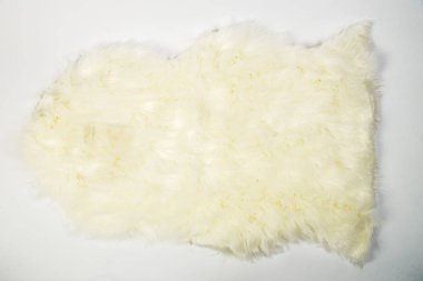 small white carpet of artificial fur clipart