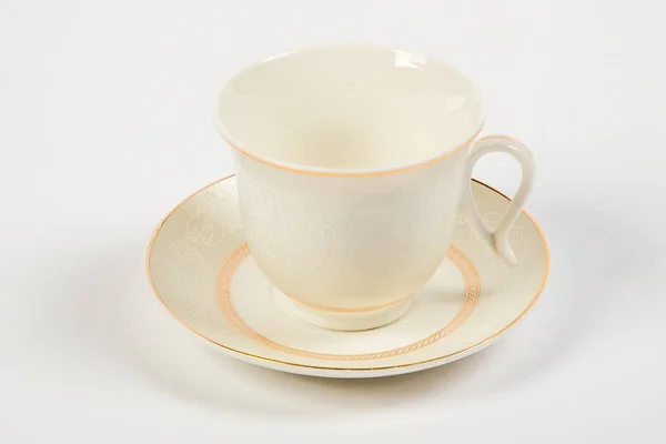 Tazza di porcellana e piattino per caffè — Foto Stock