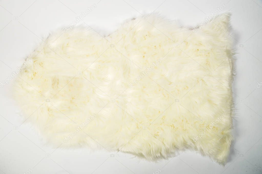 small white carpet of artificial fur