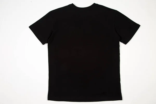 Czarny Shirt Białym Tle — Zdjęcie stockowe