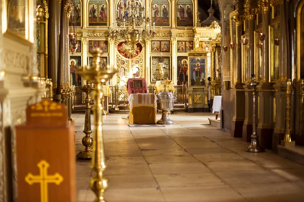 Iglesia Ortodoxa Interior Panorama —  Fotos de Stock
