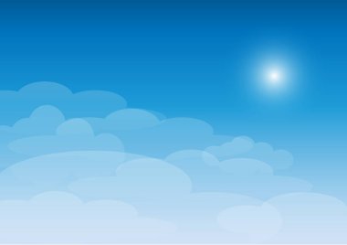 güneşli bir bulutlu gökyüzü