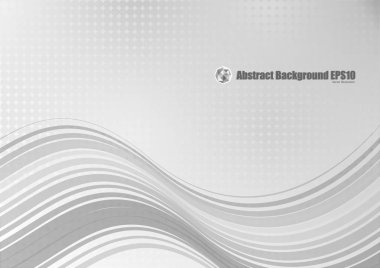 Soyut gri dalga geçmiş. Vektör çizim