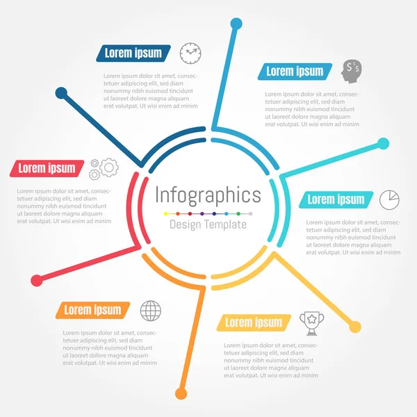 yapılmış hatları ve simgeler vektör Infographic rapor şablonu