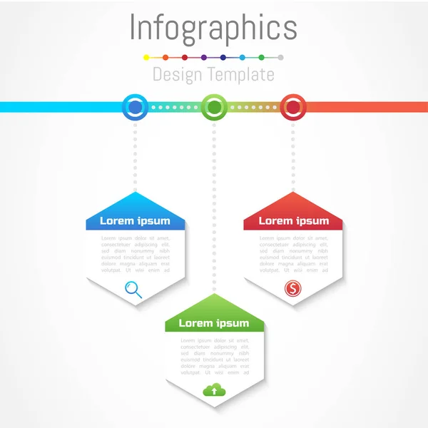 Prvky návrhu infografiku pro vaši firmu s 3 možnosti, díly, kroků nebo procesy, vektorové ilustrace. — Stockový vektor