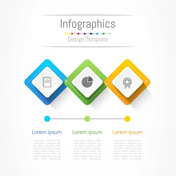 Elementos de diseño infográfico para su negocio con 3 opciones, piezas, pasos o procesos, Vector Illustration . — Archivo Imágenes Vectoriales