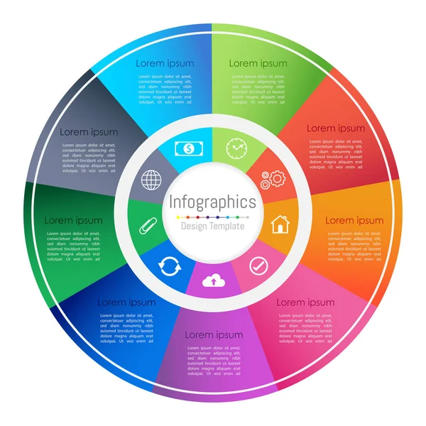 Éléments d'infographie pour votre entreprise avec 9 options, pièces, étapes ou processus, Illustration vectorielle. — Image vectorielle