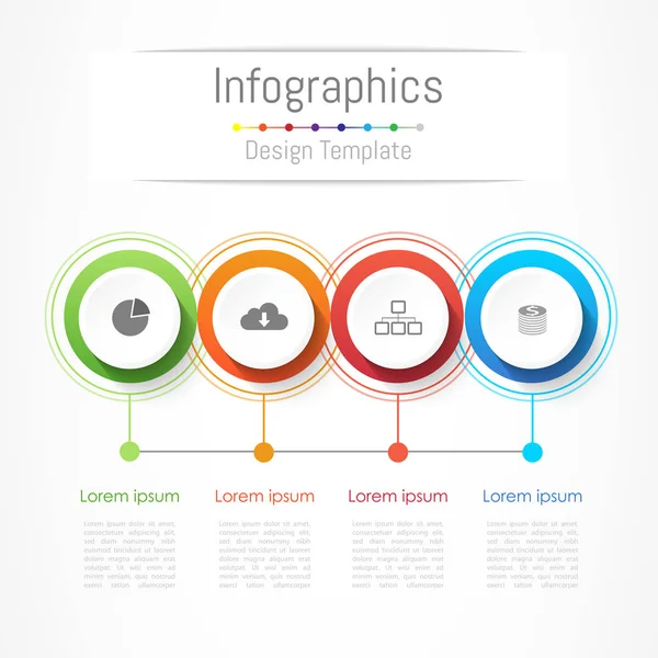 Infographic tasarım öğeleri 4 seçenekleri, parçalar, adımları veya işlemler, vektör çizim ile işiniz için.