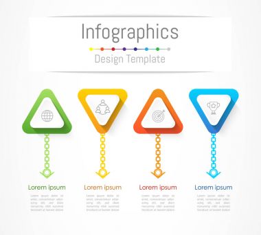 Infographic tasarım öğeleri iş verilerinizi 4 seçenekleri, parçalar, adımları, zaman çizelgeleri veya işlemler ile için. Vektör çizim.