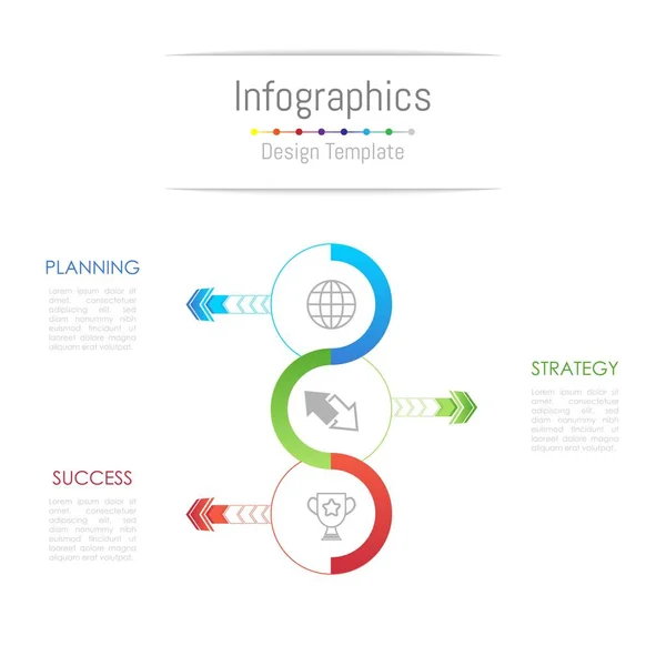 Elementos de diseño infográfico para sus datos empresariales con 3 opciones, piezas, pasos, líneas de tiempo o procesos. Ilustración vectorial . — Vector de stock
