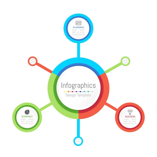 Elementos de diseño infográfico para sus datos empresariales con 3 opciones, piezas, pasos, líneas de tiempo o procesos. Ilustración vectorial . — Archivo Imágenes Vectoriales