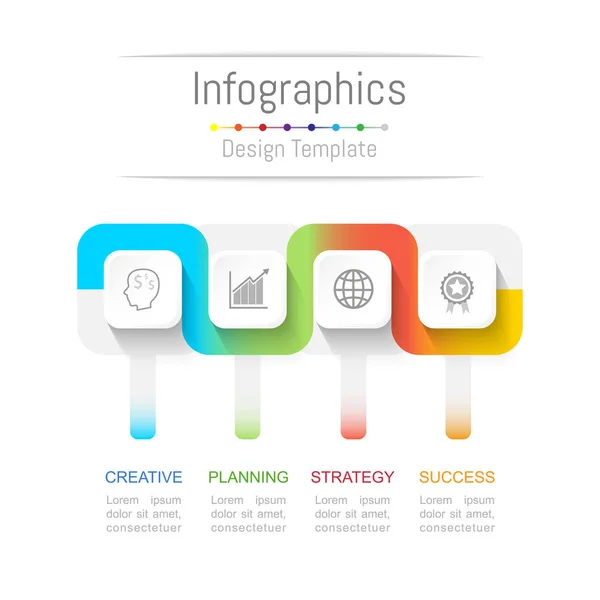 Infographic designelementen voor uw bedrijfsgegevens met 4 opties, onderdelen, stappen, tijdlijnen of processen. Verbinding lijn concept. Verbinding lijn concept, vectorillustratie. — Stockvector