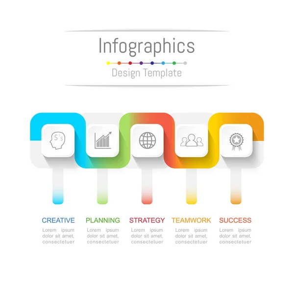 Elementos de diseño infográfico para sus datos empresariales con 5 opciones, piezas, pasos, líneas de tiempo o procesos. Concepto de línea de conexión. Concepto de línea de conexión, ilustración vectorial . — Archivo Imágenes Vectoriales